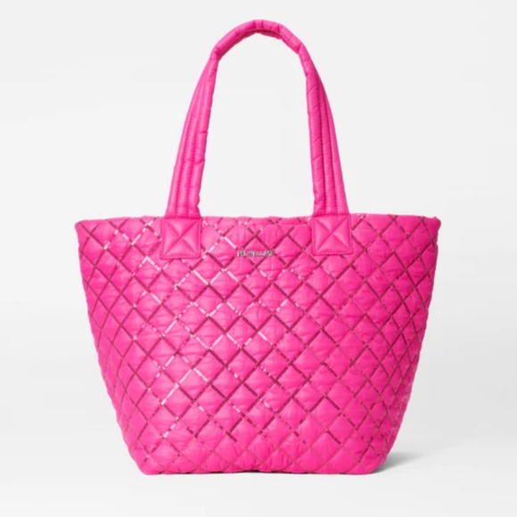 MZ Wallace Handbags - MZ Wallace Bright Fuchsia Rec with Sequin Medium Metro Tote Deluxe-NWT